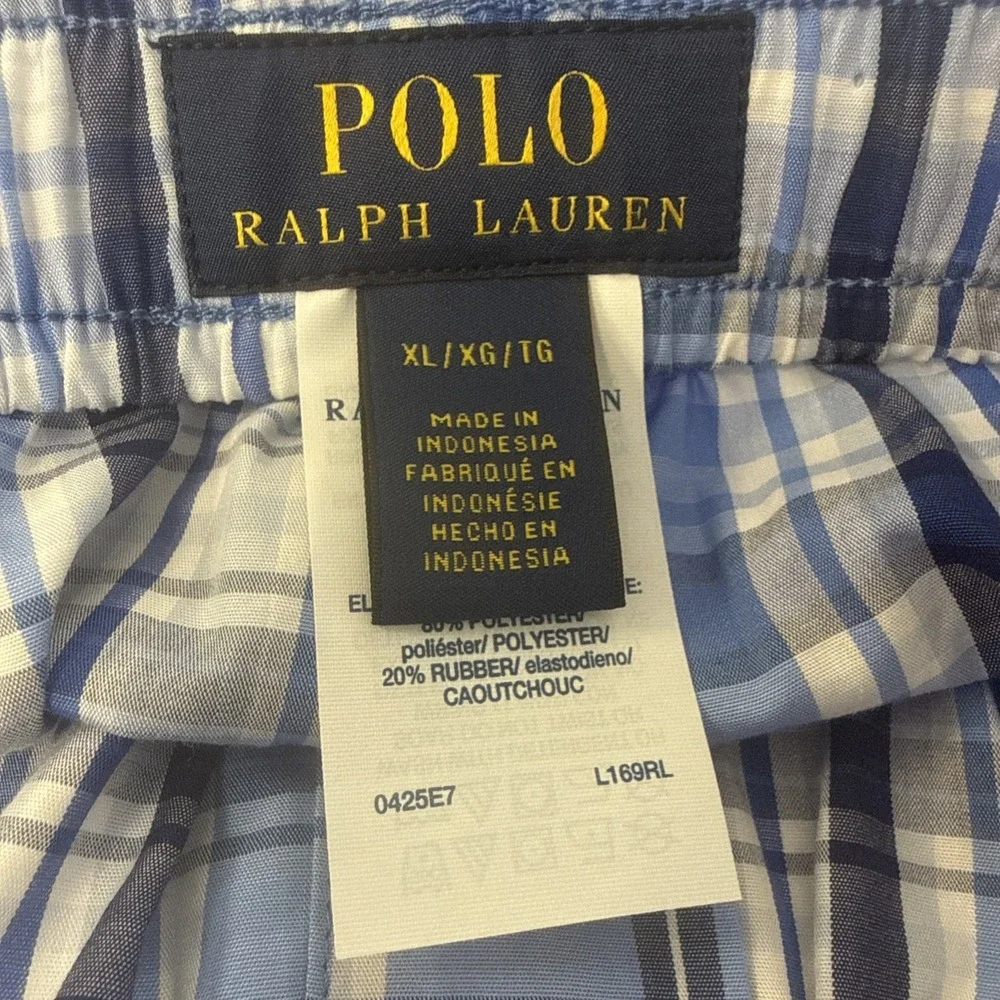 Polo Ralph Lauren Mens Classic Fit Plaid 100% Cotton Size XL Woven Boxer Shorts